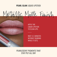 Runway Rogue Pearl Glam lip swatches reveal pale mauve shade with glow.