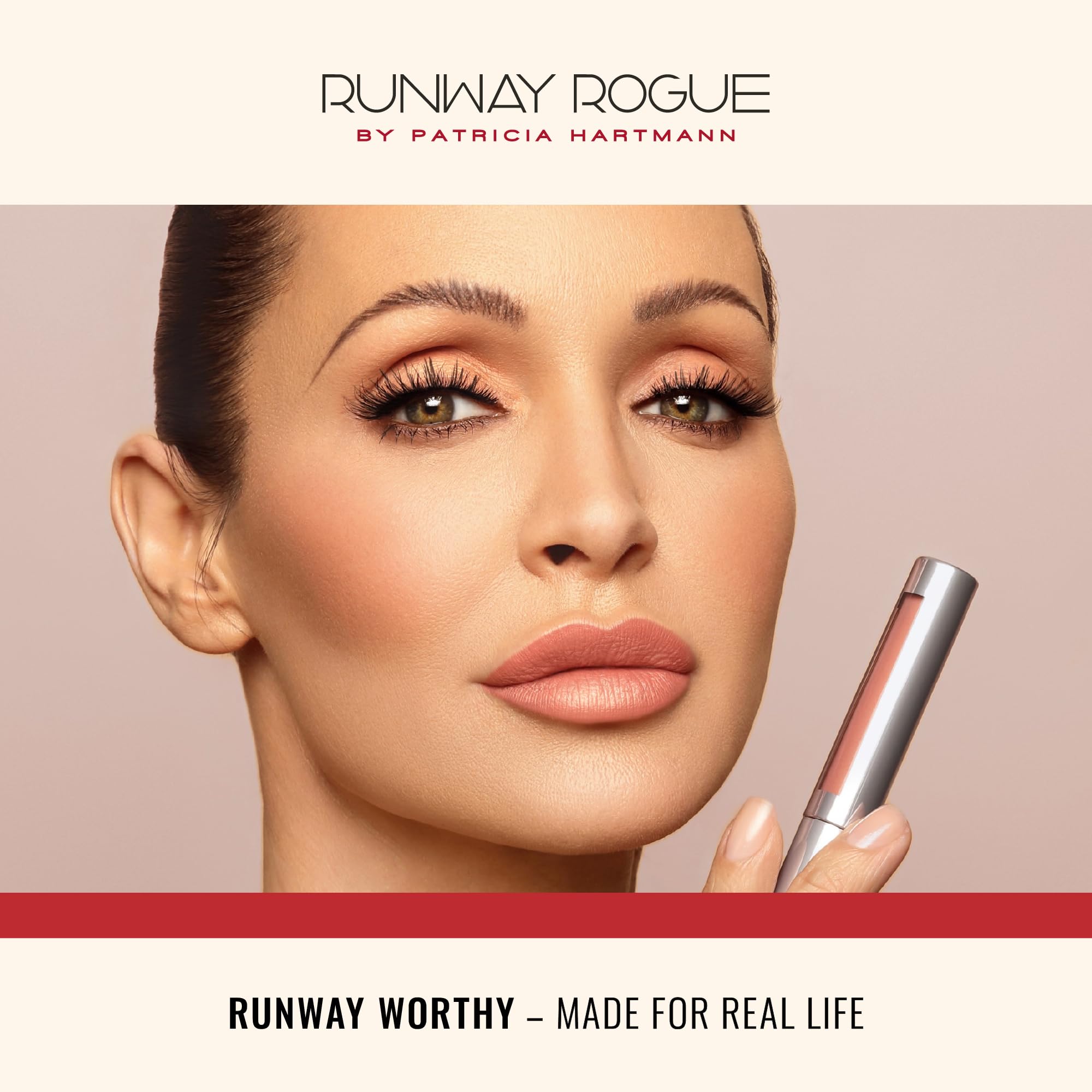 Night-out look with Trophy Wife for a refined soft pink lip.