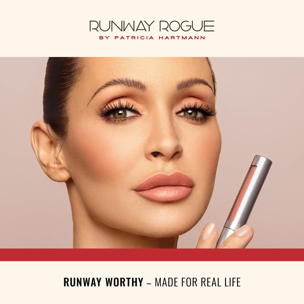 Night-out look with Trophy Wife for a refined soft pink lip.
