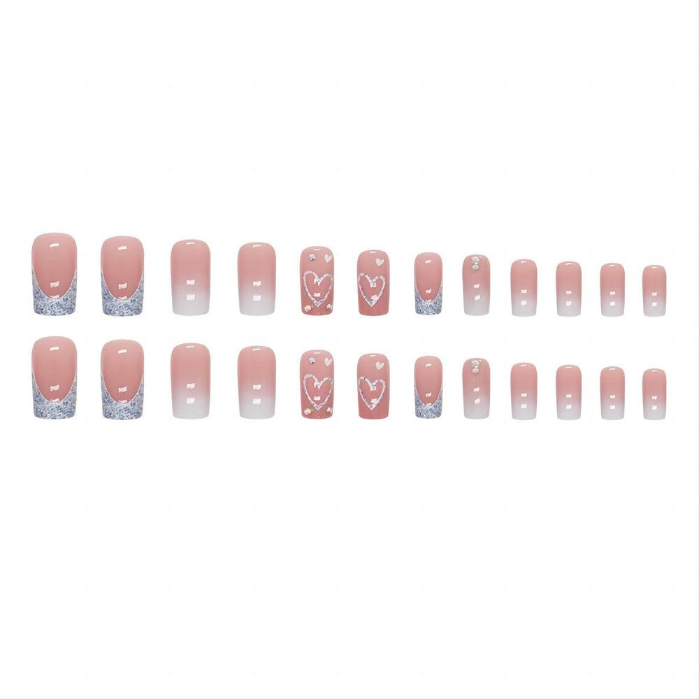 RUOKEXIN Heart Press On Nails medium square pack for versatile wear