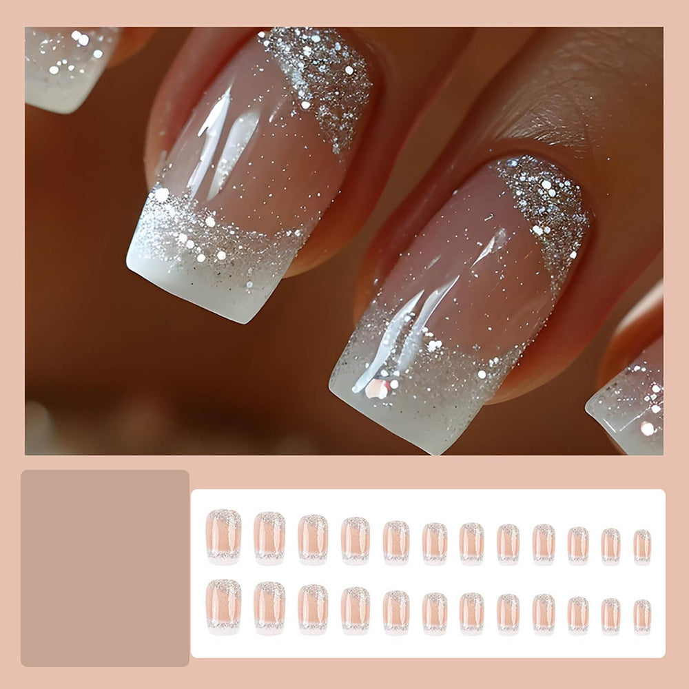 RUOKEXIN paquete 24 uñas postizas 12 tallas, kit de manicura casera.