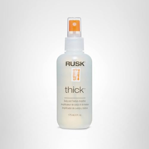 RUSK botella en primer plano muestra brillo y cuerpo.