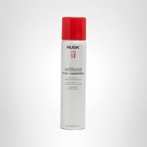 RUSK brand on salon shelf emphasizes professional styling for color-treated hair.