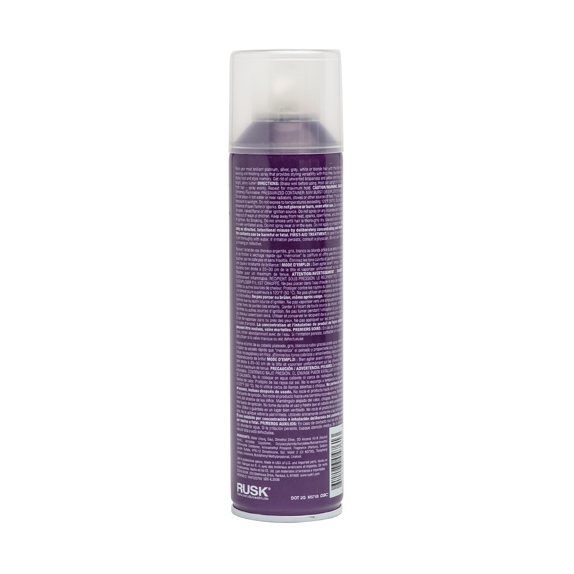 RUSK Deepshine PlatinumX, acabado brillante y volumen duradero para peinado