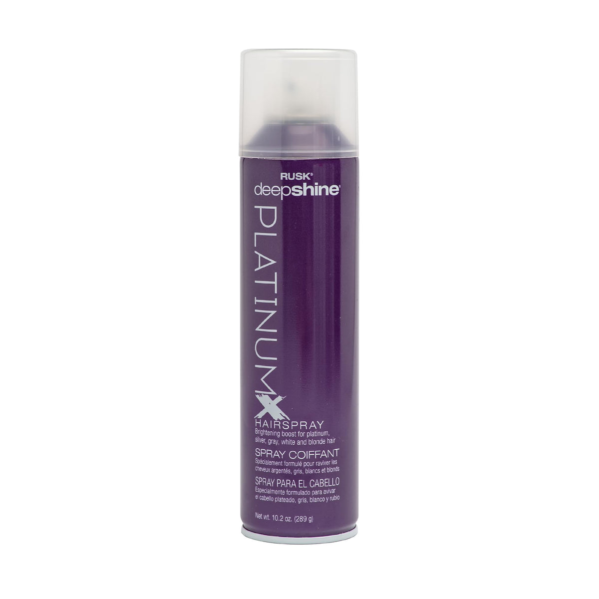 RUSK Deepshine PlatinumX, spray secado rápido para un acabado profesional y fijación duradera