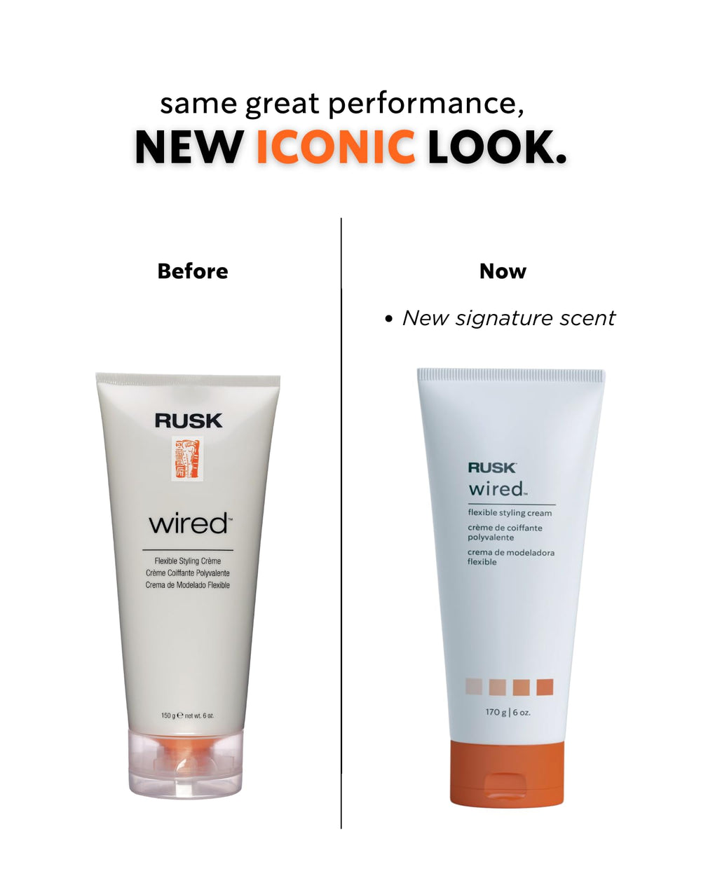 RUSK Wired Flexible Styling Creme on straight hair delivering smooth texture and lift