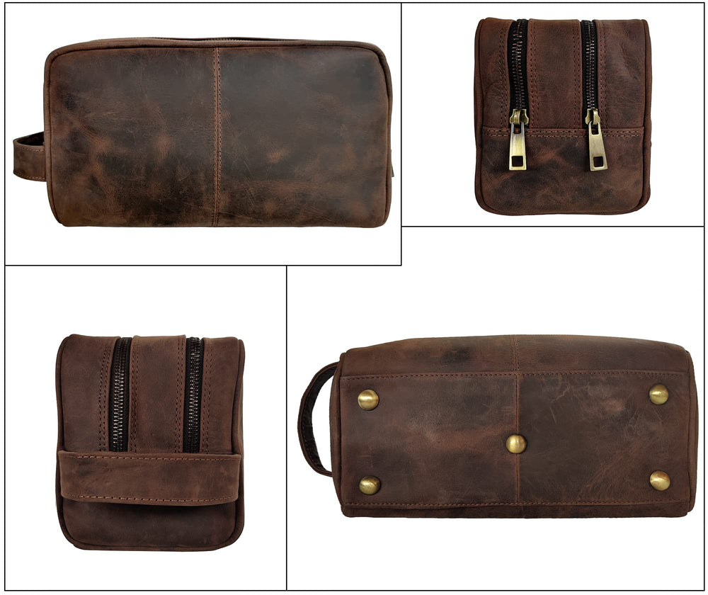 RUSTIC TOWN dark brown leather finish ages gracefully with patina.