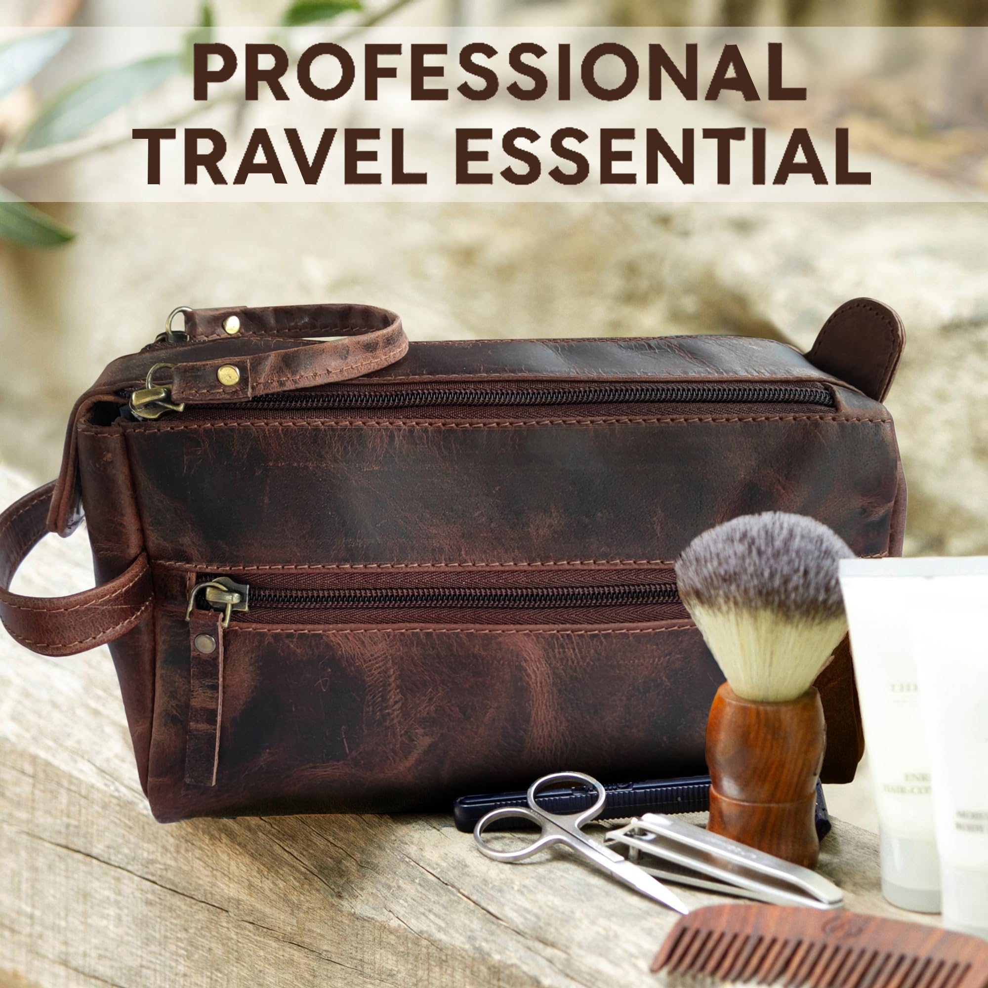 RUSTIC TOWN side handle enables easy lifting from luggage.