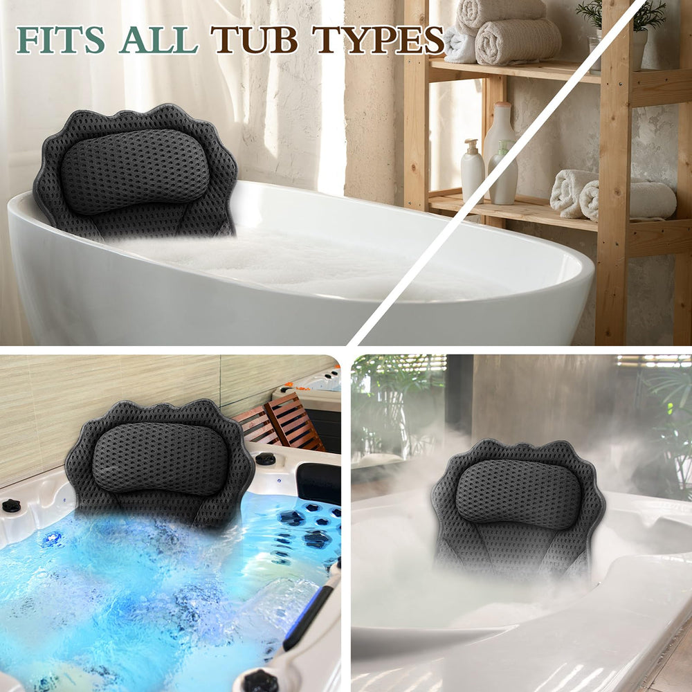 RUVINCE bath pillow luxury spa setup suggests a pampering self-care ritual