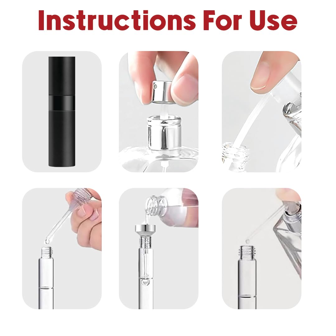 RUZAR 8ml perfume atomizer in blue, easy-to-fill refillable sprayer.