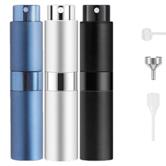 RUZAR 8ml perfume atomizer in silver for on-the-go fragrance.