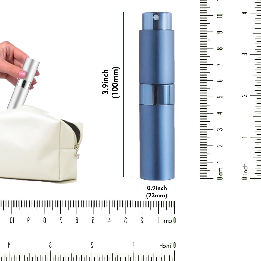 RUZAR twist-top perfume bottle shows no-leak mechanism for secure storage.