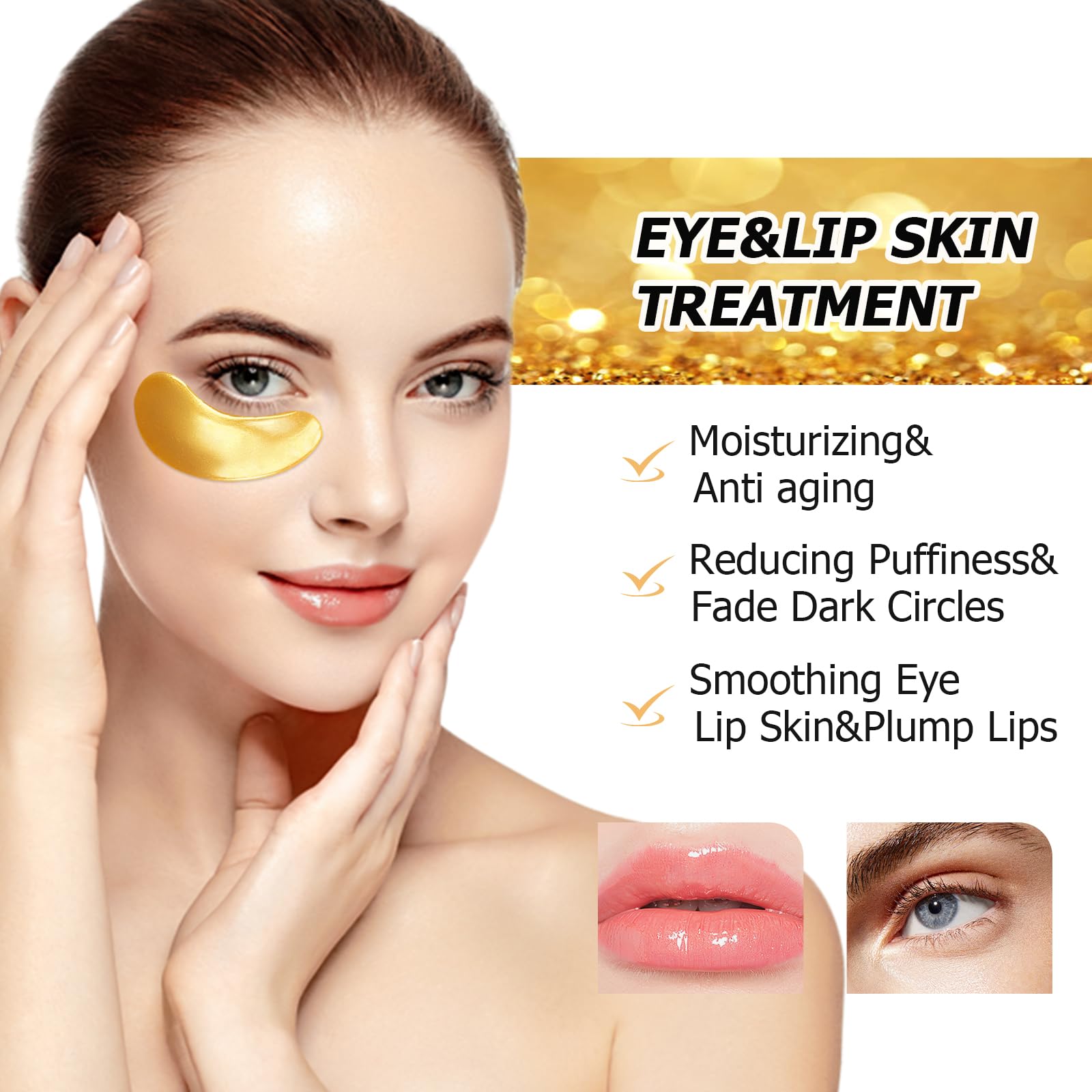 Ruzzut parches para ojos con oro 24K, sensación fresca y revitalizante.