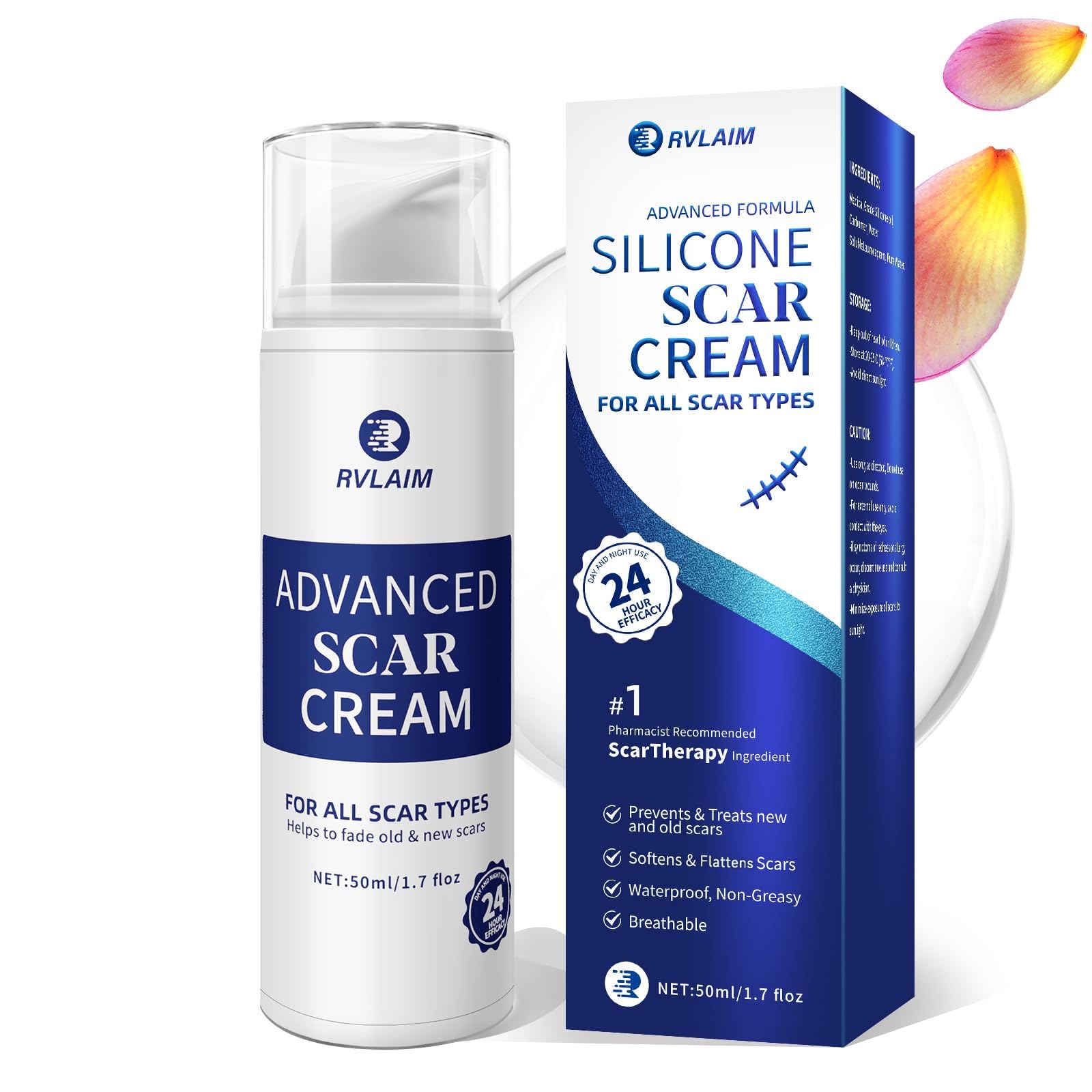 Rvlaim crema cicatriz, envase bote para uso diario