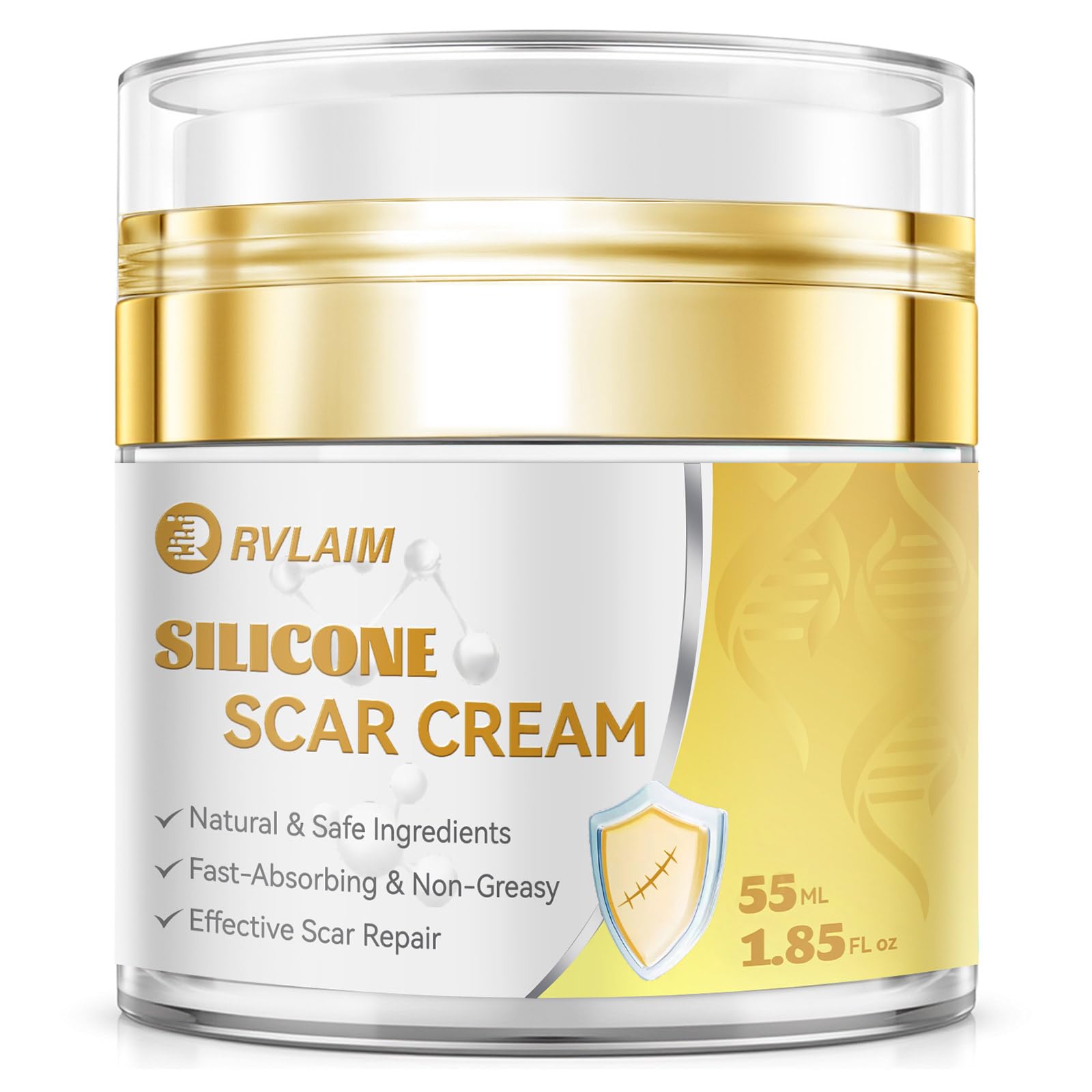 Rvlaim Scar Cream silicone gel bottle pour fades surgical scars over time.