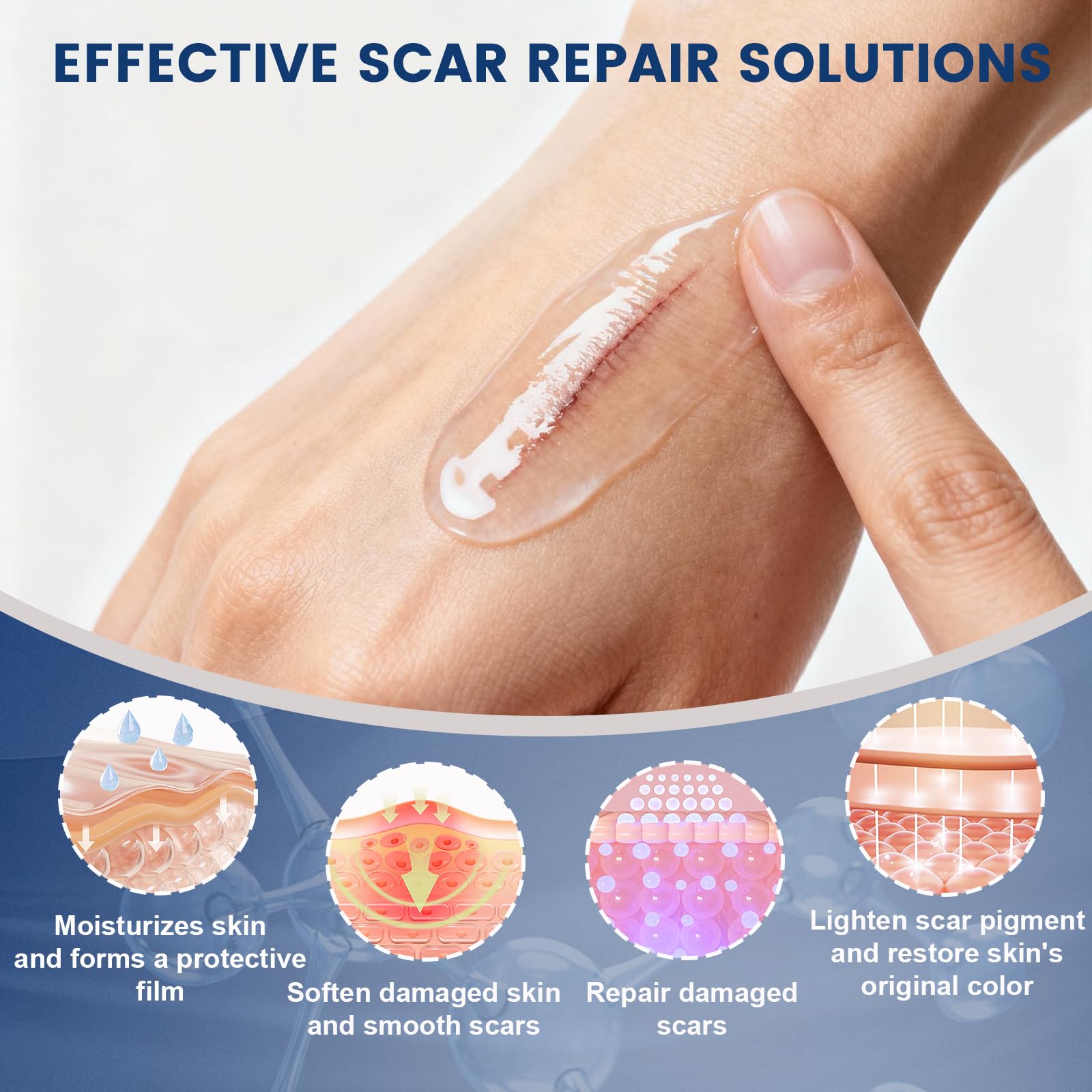 Rvlaim Scar Gel therapy spot highlights potential scar improvement over time.