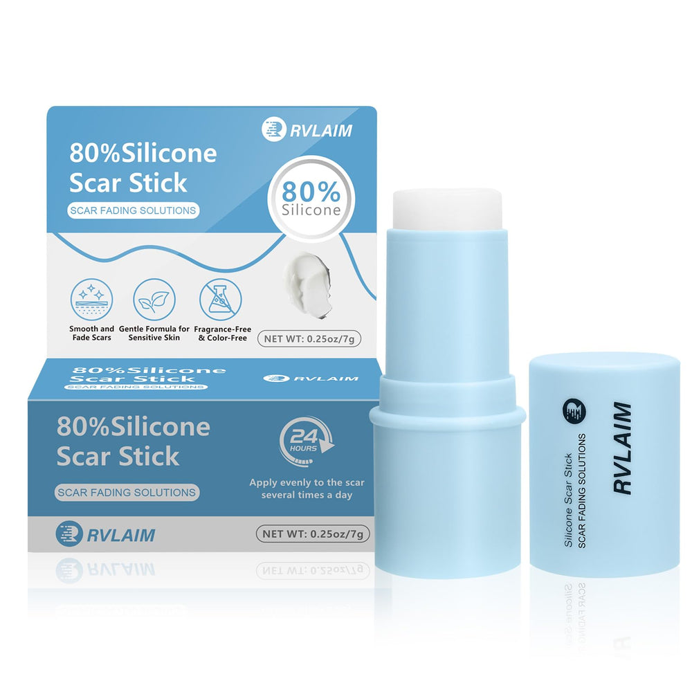Rvlaim silicone scar stick 7g on skin showing hydration