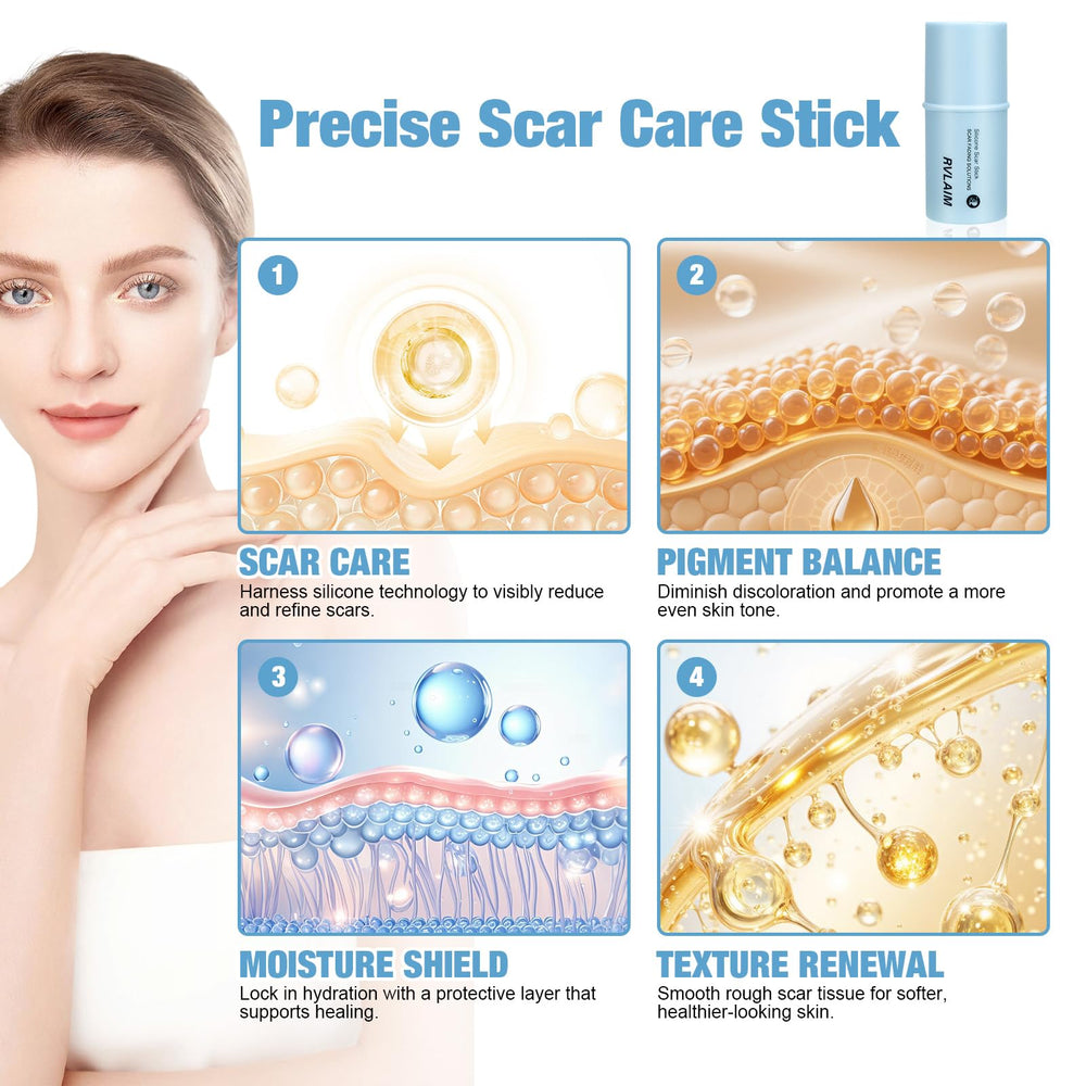Rvlaim silicone scar stick for use on face and body