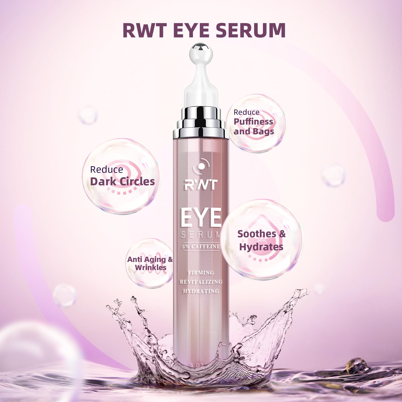 RWT sérum para ojos con absorción rápida y masaje suave.