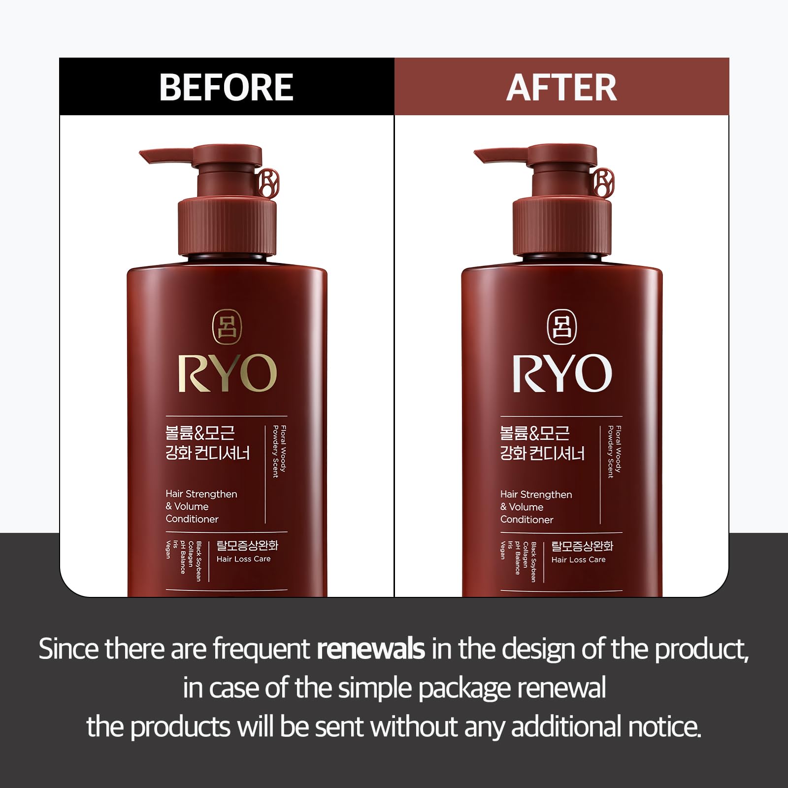 Acondicionador Ryo con cafeína para revitalizar raíces finas.