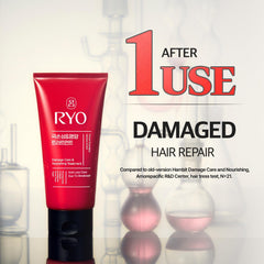 Ryo Damage Care: textura cremosa al aplicar para nutrir puntas y control del frizz.