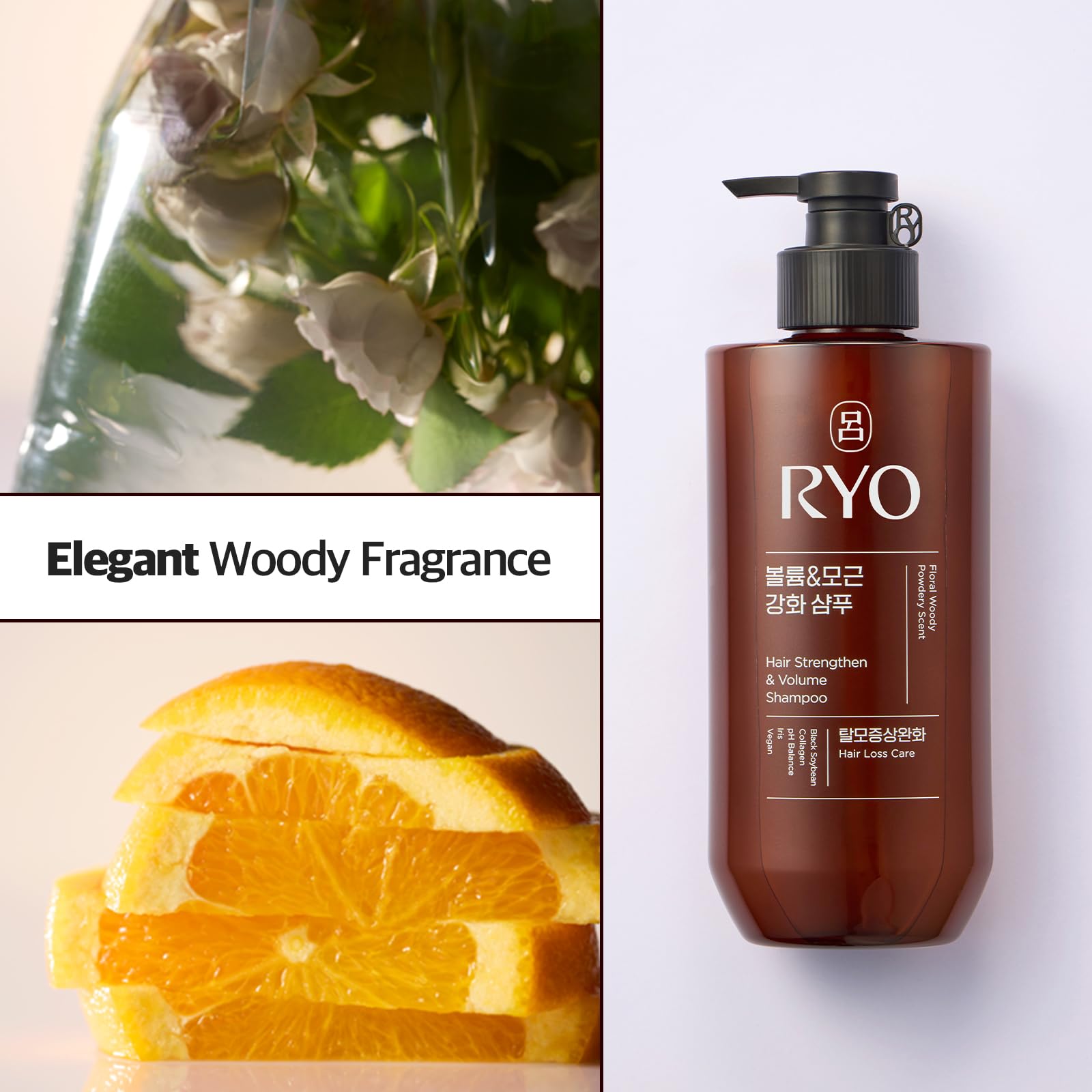 Hair roots in focus with Ryo Strengthen & Volume for potential improved fullness.
