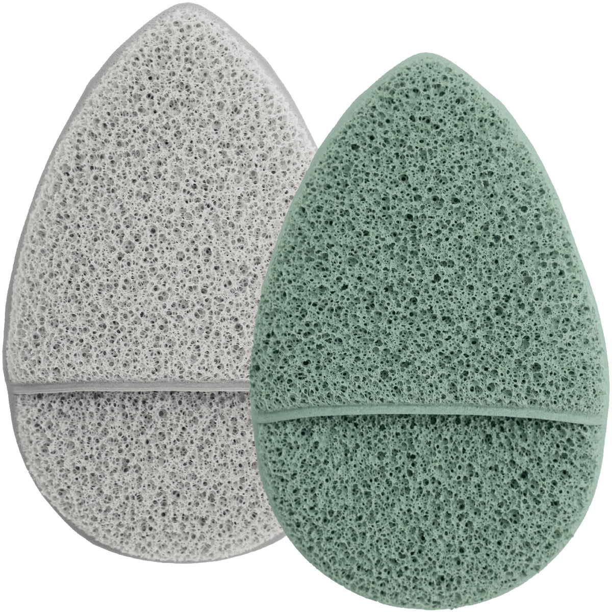 S&T INC face scrubber exfoliator gray-sage two-pack for easy daily cleansing