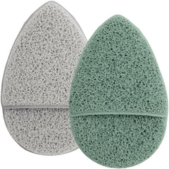 S&T INC face scrubber exfoliator gray-sage two-pack for easy daily cleansing