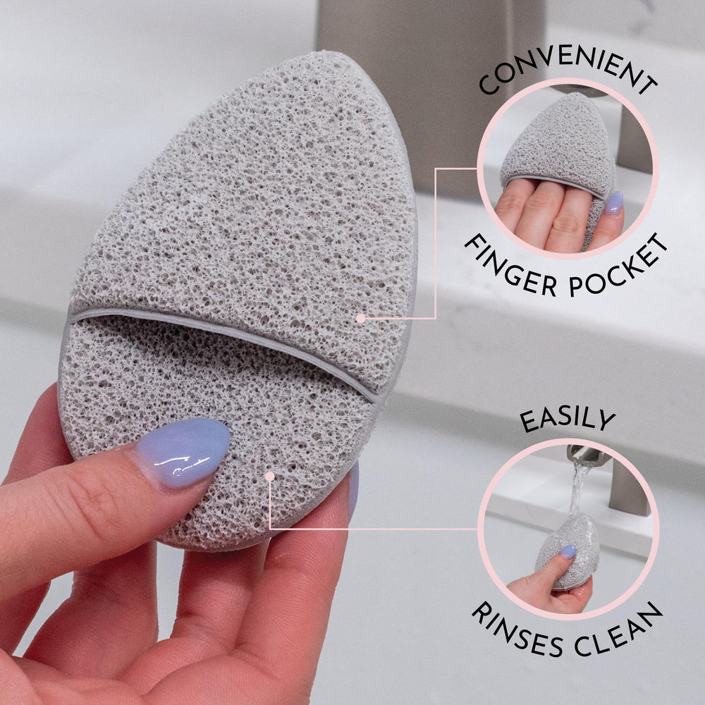 S&T INC face scrubber exfoliator teardrop shape for targeted nose and eye cleansing