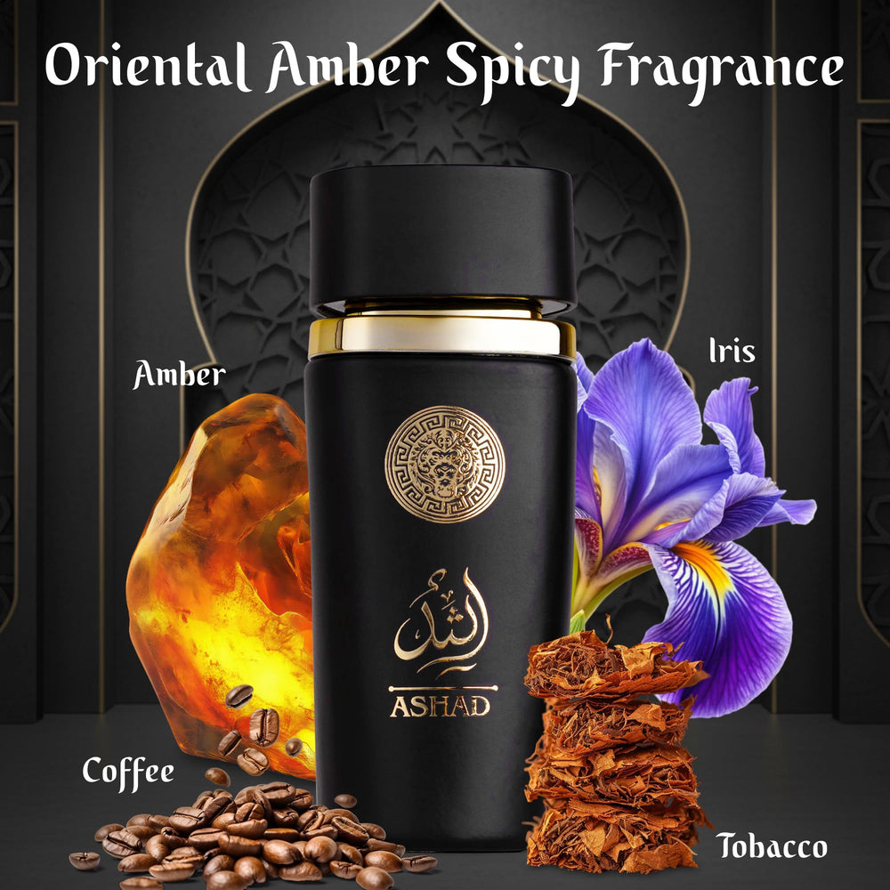 SAADAH Ashad bottle side profile on a dark surface for bold presence