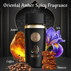 SAADAH Ashad bottle side profile on a dark surface for bold presence