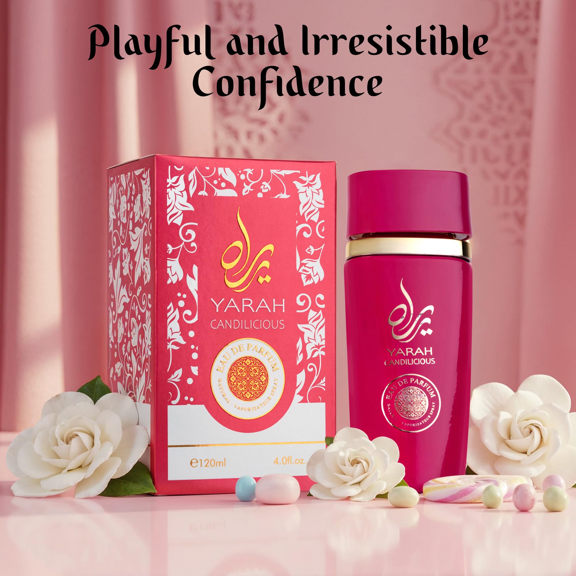 SAADAH Yarah Candilicious spritz action suggesting playful experiences and lasting aroma