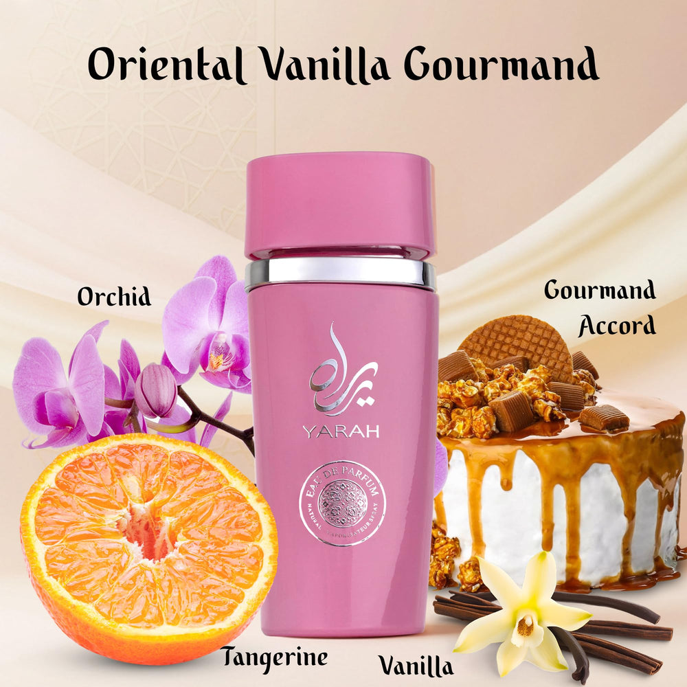 SAADAH Yarah top notes of orchid and tangerine open bright