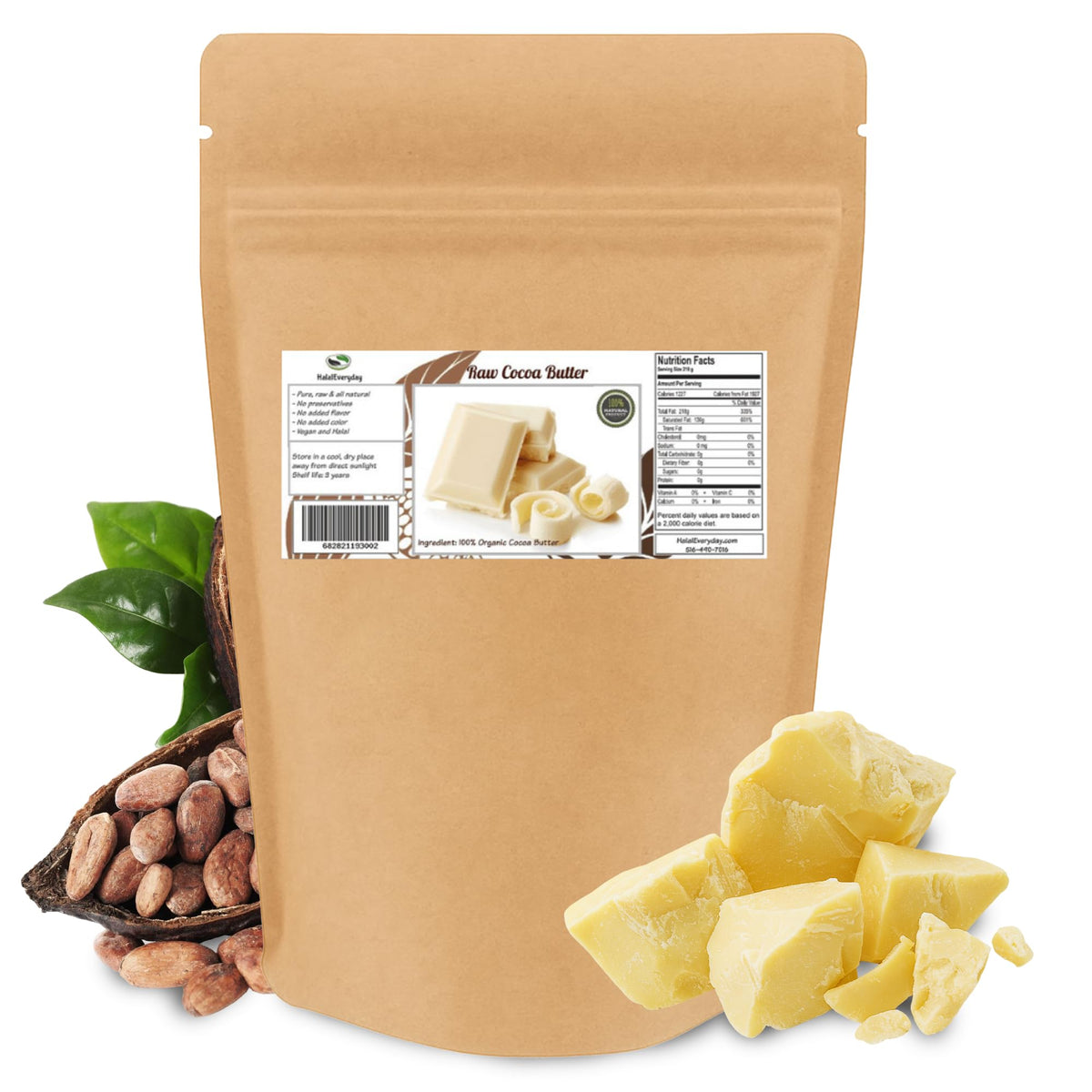 Saaqin Cocoa Butter block close-up, ideal for DIY skin care and natural formulas