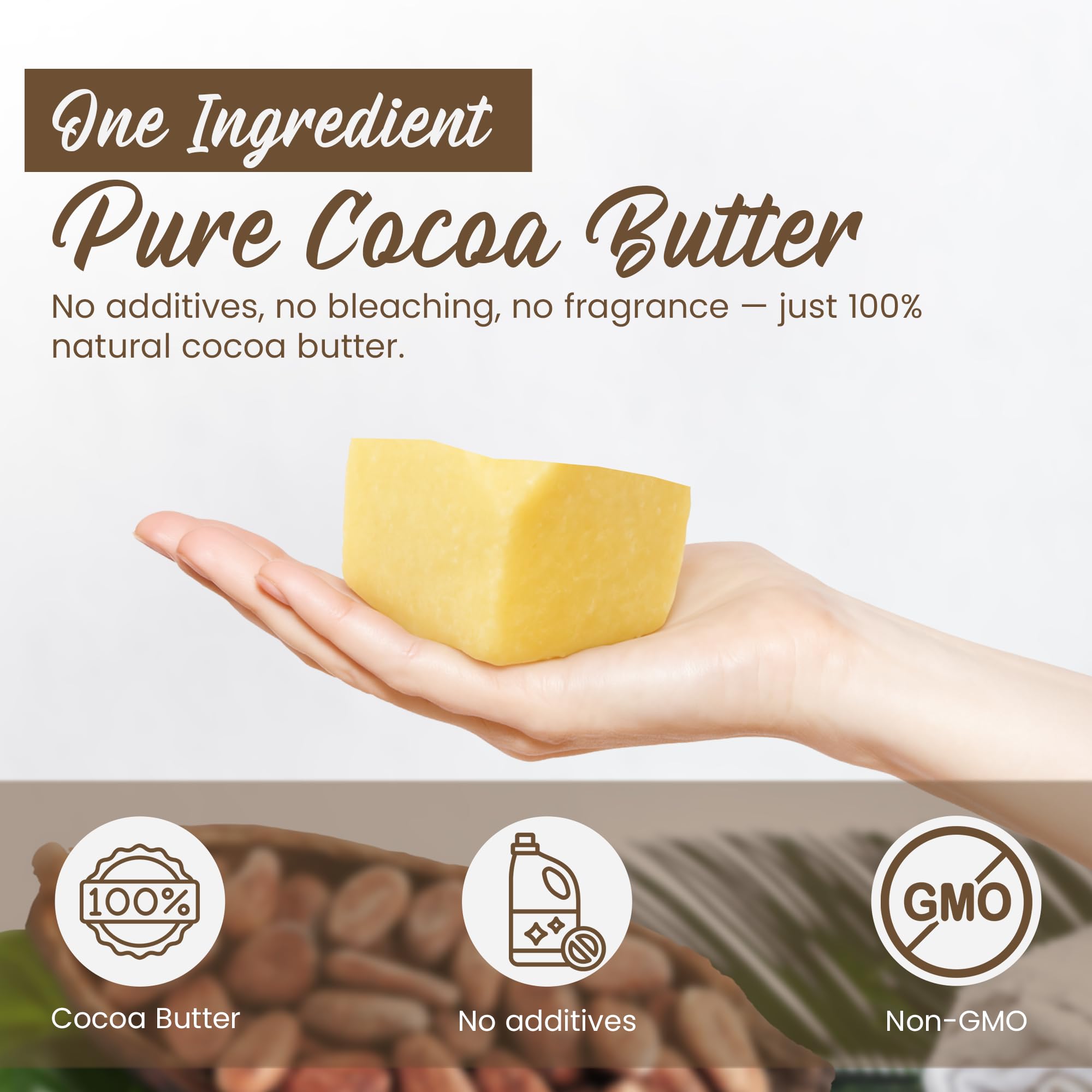 Saaqin Cocoa Butter melt texture, rich and smooth for easy blending into recipes