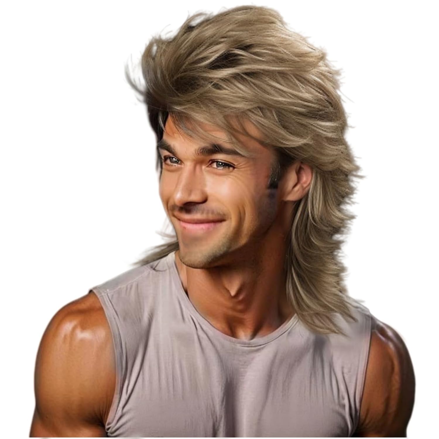 Sabosi mullet wig blonde 80s style for cosplay and parties.