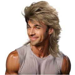 Sabosi mullet wig blonde 80s style for cosplay and parties.