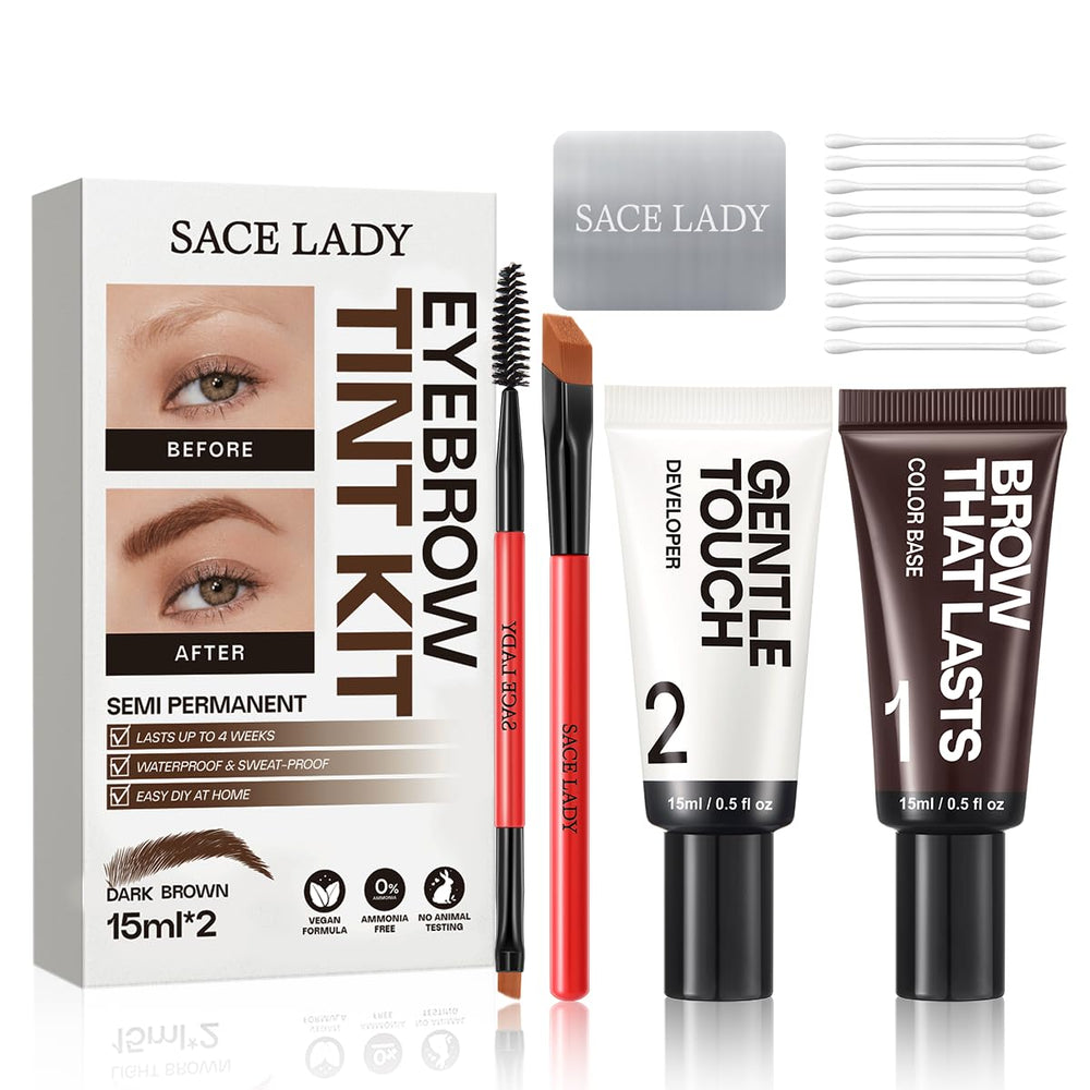 SACE LADY eyebrow color kit packaging for easy at-home use