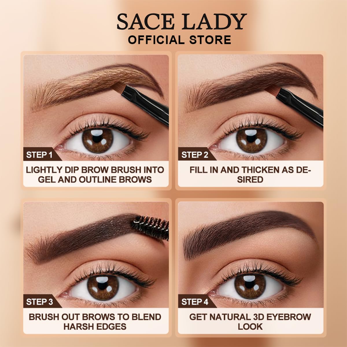 SACE LADY gel-cejas empaque higiénico para uso limpio.