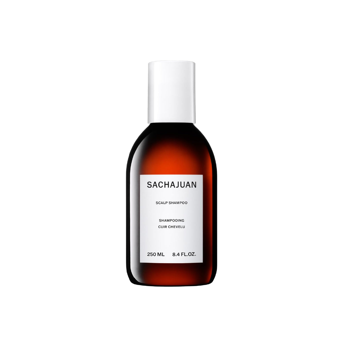 SACHAJUAN Scalp Shampoo bottle promoting scalp moisture balance and purity.