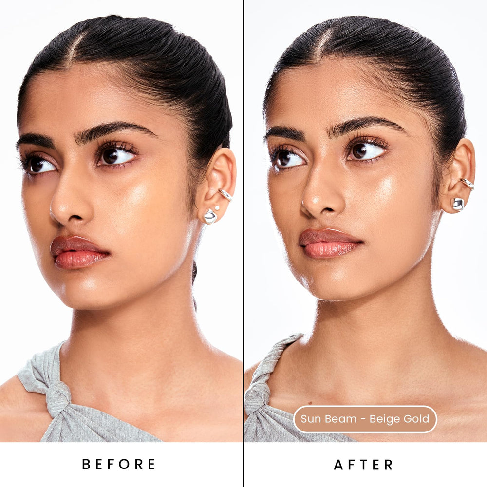 Sacheu Liquid Glow body-shimmer offers gentle luminosity across skin.