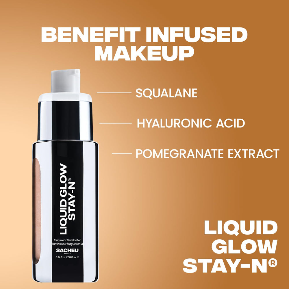 Sacheu Liquid Glow face-illuminator adds warmth with a light finish.