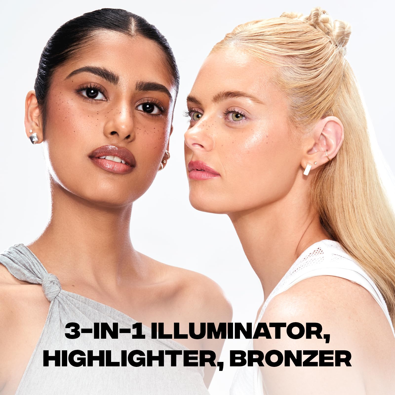 Sacheu Liquid Glow Stay-N cheekbone glow elevates features with a luminous highlight.