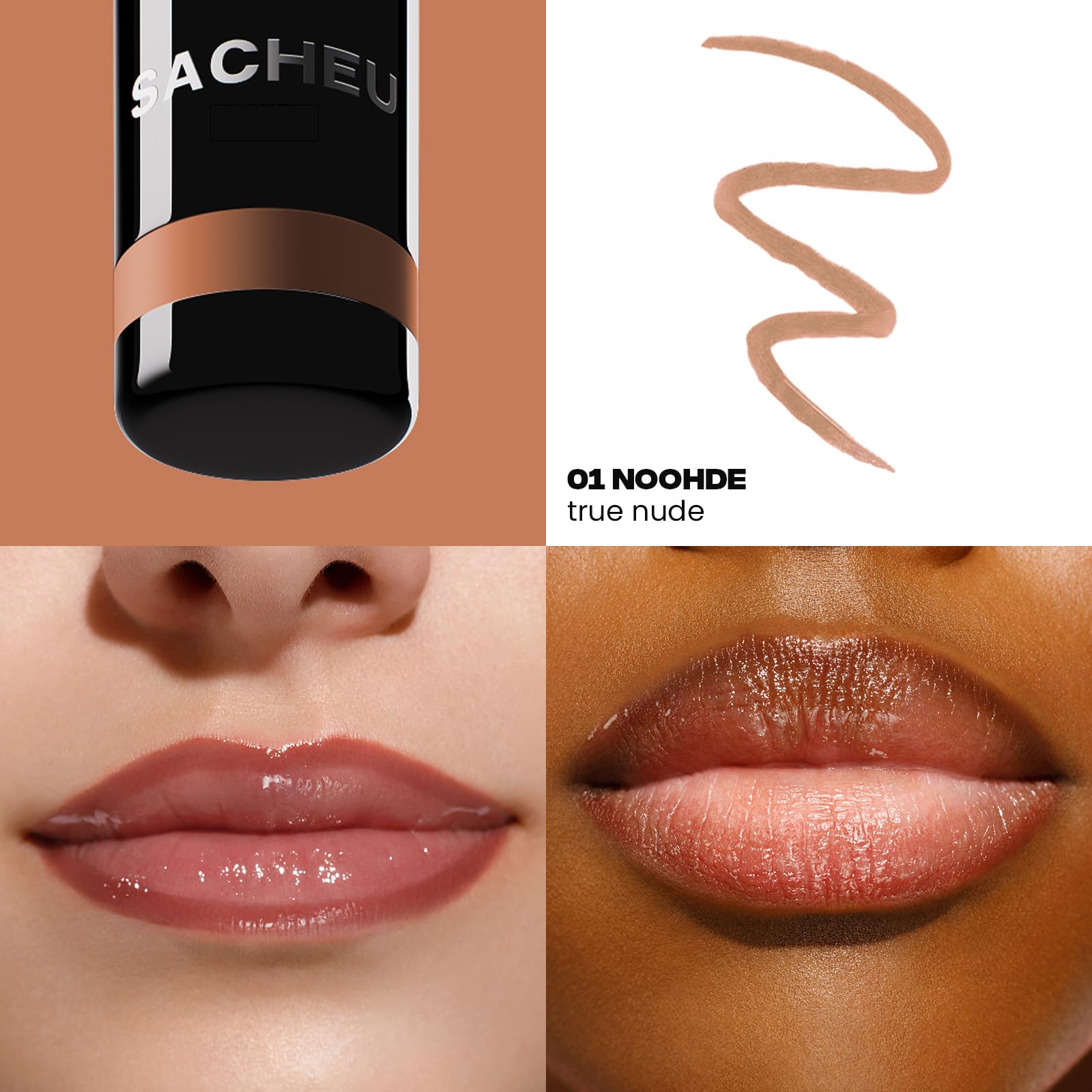 Sacheu tinte desprendible de labios, aplicación suave para color de larga duración.