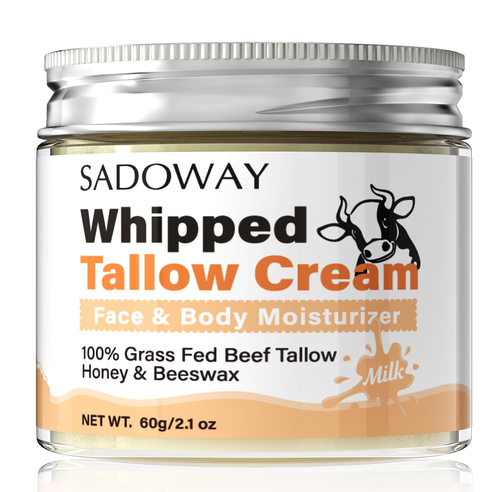 SADOWAY sebo de res para crema facial en envase, hidratación natural.