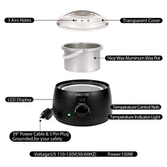 SAEUYVB 16oz wax pot with metal liner for easy pouring and cleaning.