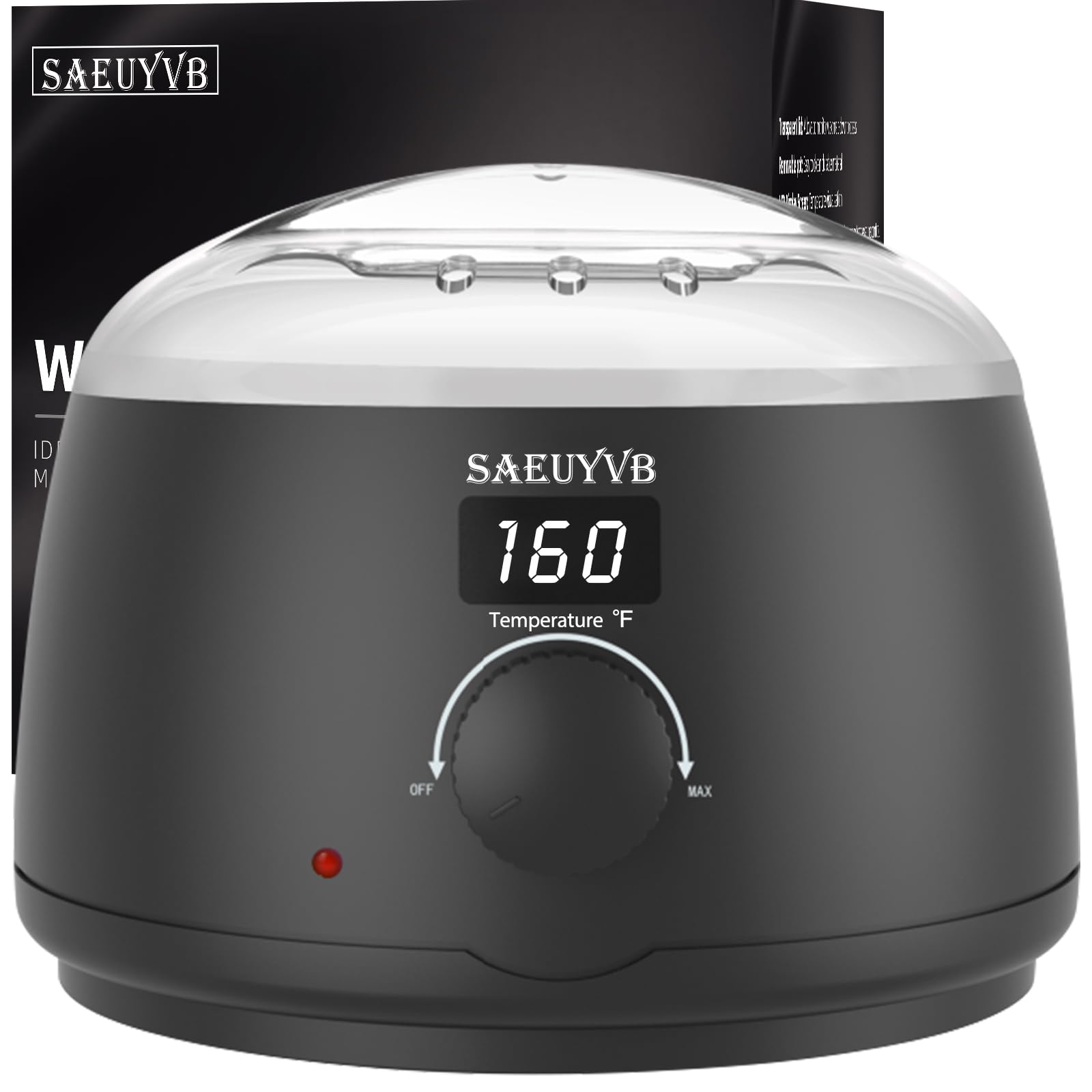 SAEUYVB professional wax warmer with lid for salon-grade melting at home.