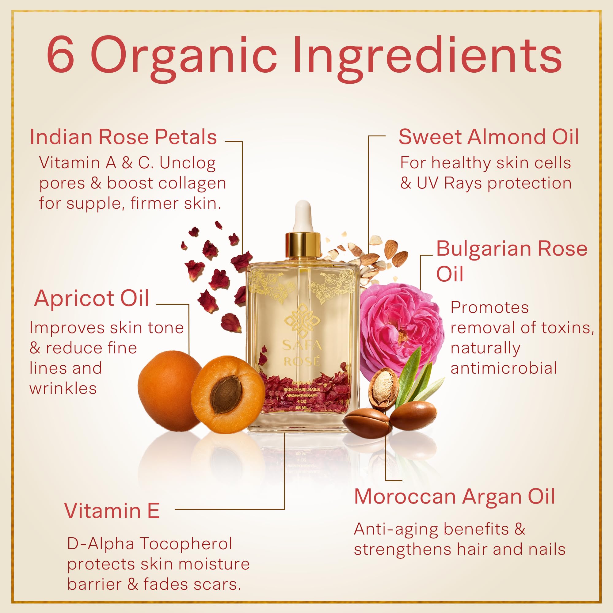 SAFA Rosé Oil boasts cold-pressed oils for deeper hydration and elasticity.