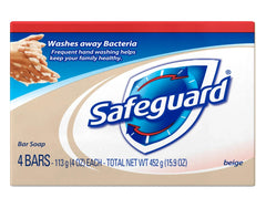 Safeguard antibacterial bath bar soap pack of 4 bars for whole family germ protection