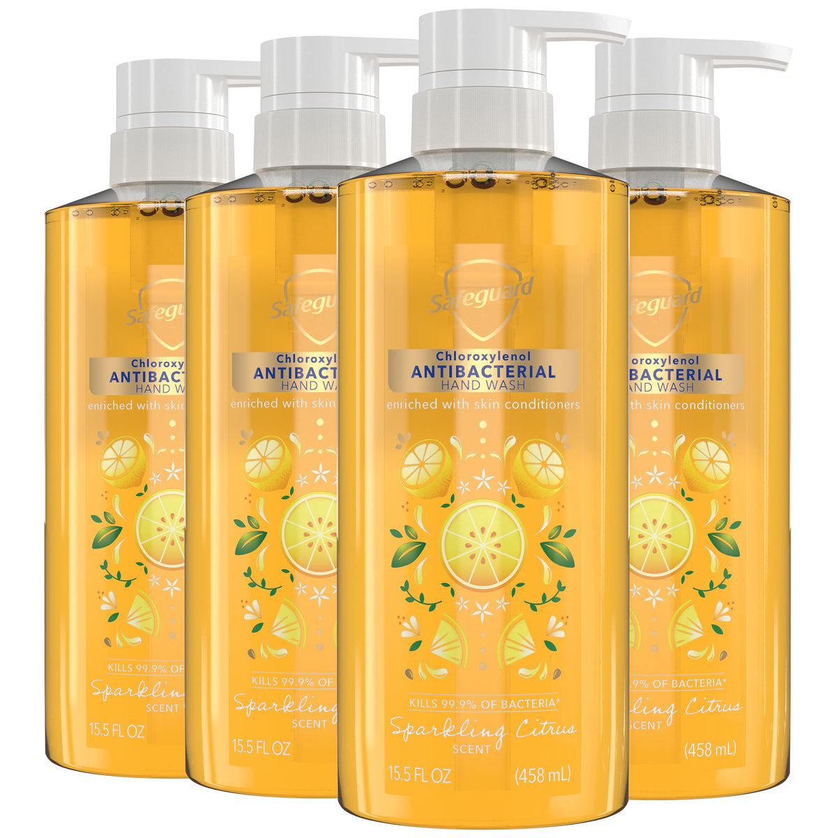 Safeguard jabón líquido antibacterial para manos con dispensador, limpieza rápida